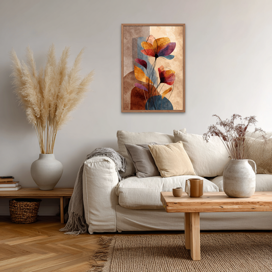 Abstract Flowers II Boho Art Poster