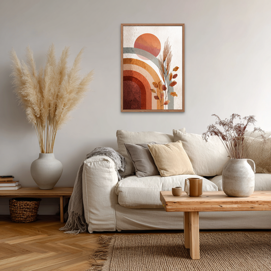 Abstract Arches Plant Boho Art Poster
