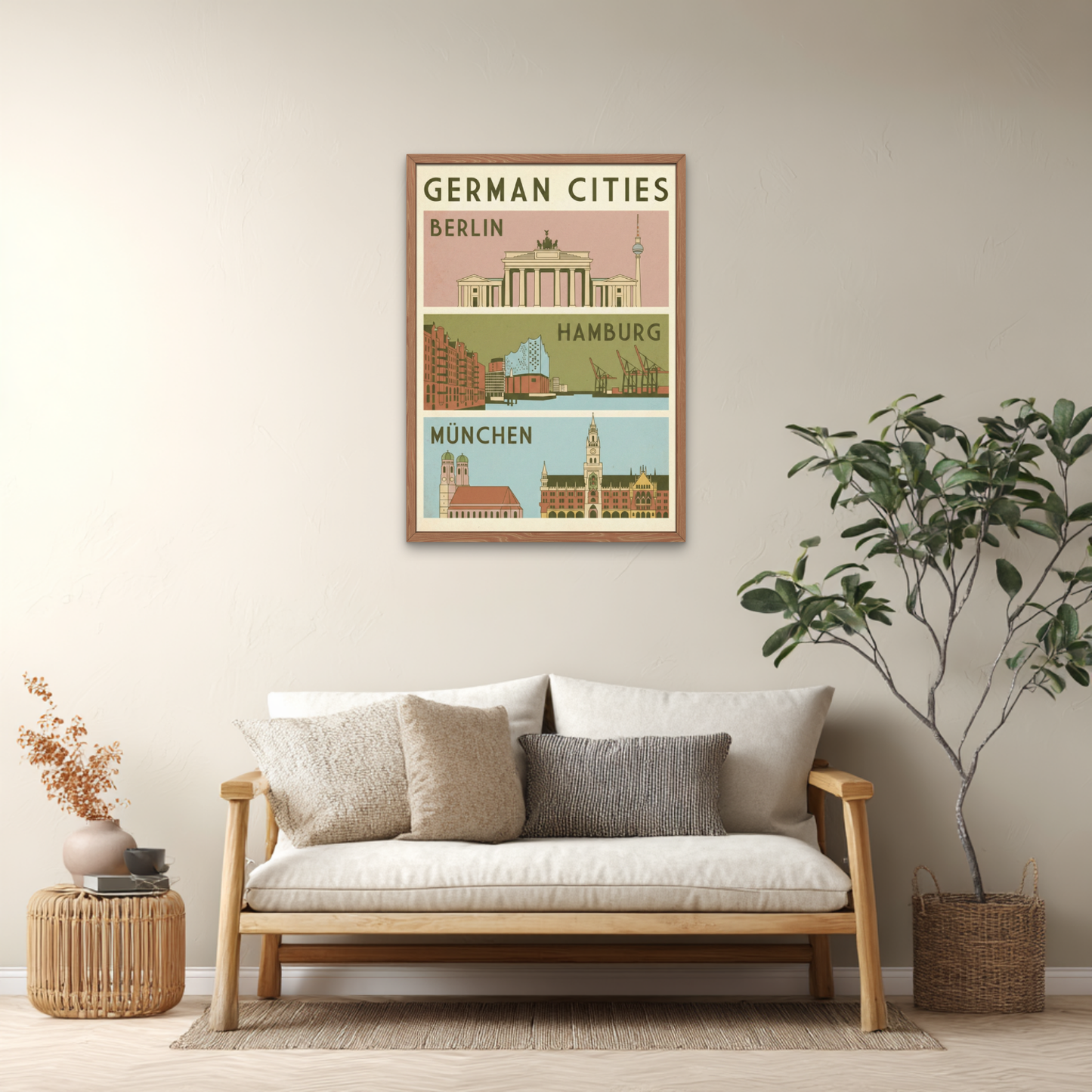 German Cities Poster