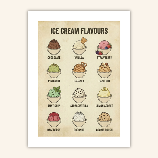 Ice Cream Flavours Poster