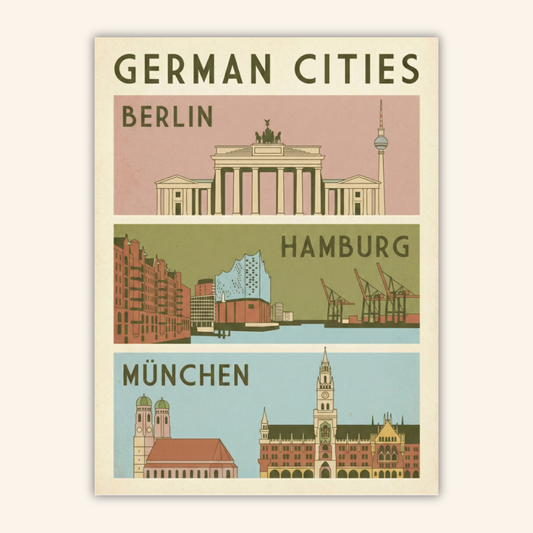 German Cities Poster