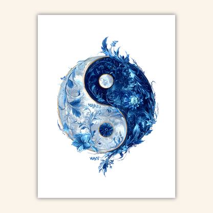 Floral Duality Yin-Yang Poster