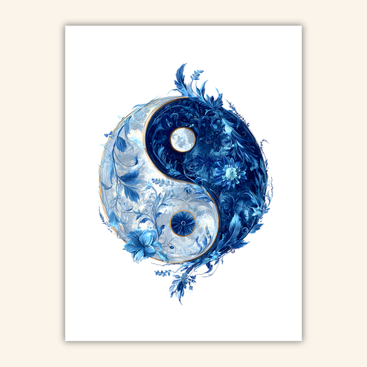 Floral Duality Yin-Yang Poster