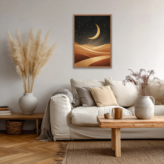 Crescent Moon II Boho Art Poster