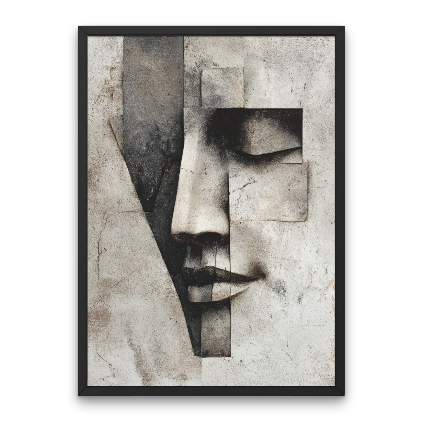 Noir Fragments Abstract Poster