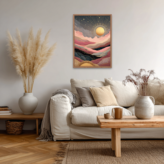 Solar Eclipse Boho Art Poster