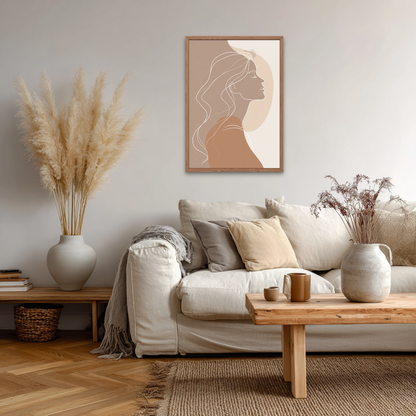 Feminine Silhouette Boho Art Poster