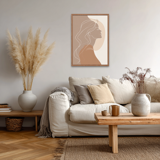 Feminine Silhouette Boho Art Poster