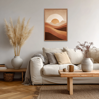 Rolling Hills Boho Art Poster