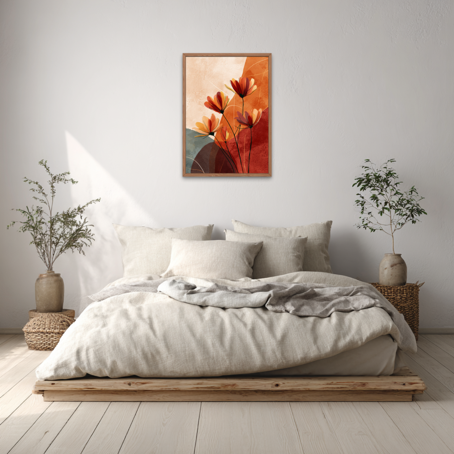 Abstract Flowers Boho Art Poster