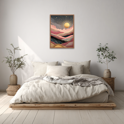 Solar Eclipse Boho Art Poster