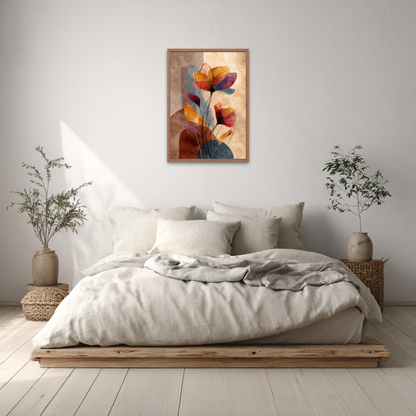 Abstract Flowers II Boho Art Poster