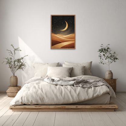 Crescent Moon II Boho Art Poster