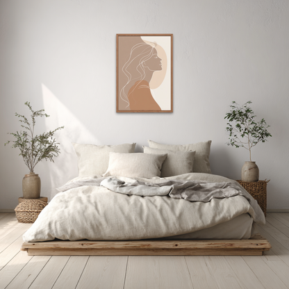 Feminine Silhouette Boho Art Poster