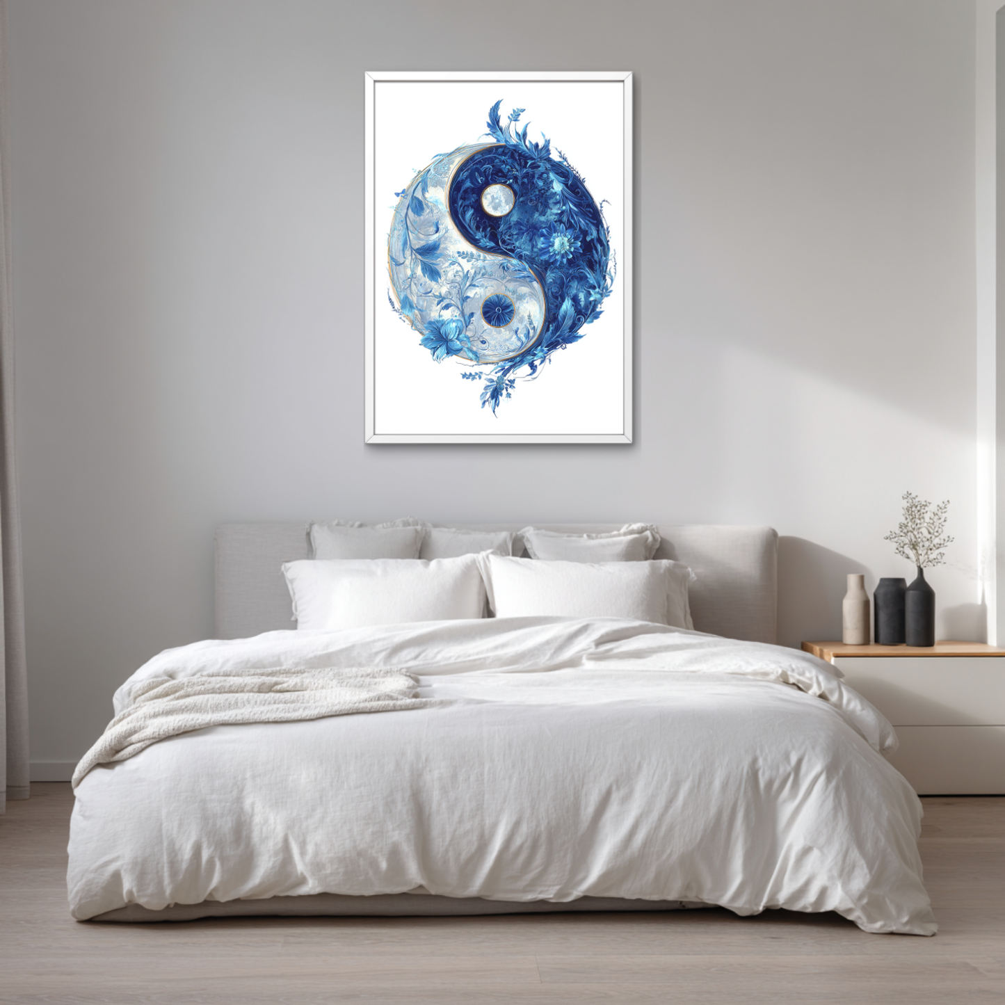 Floral Duality Yin-Yang Poster