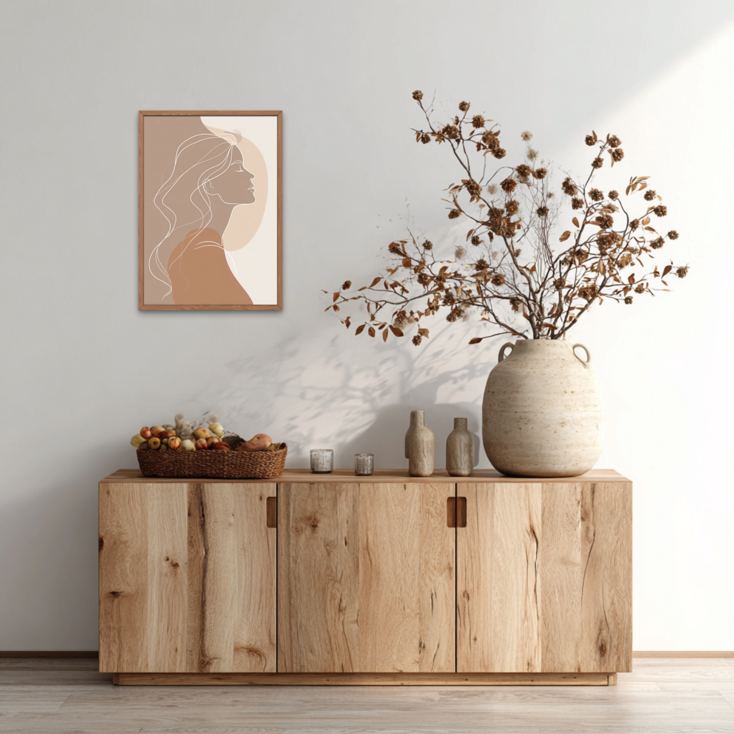 Feminine Silhouette Boho Art Poster