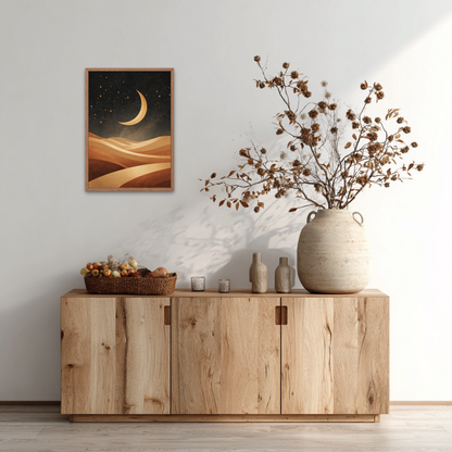 Crescent Moon II Boho Art Poster