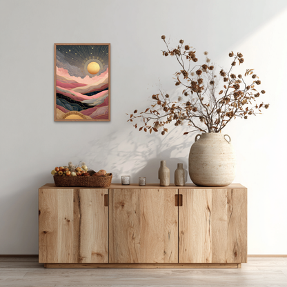 Solar Eclipse Boho Art Poster