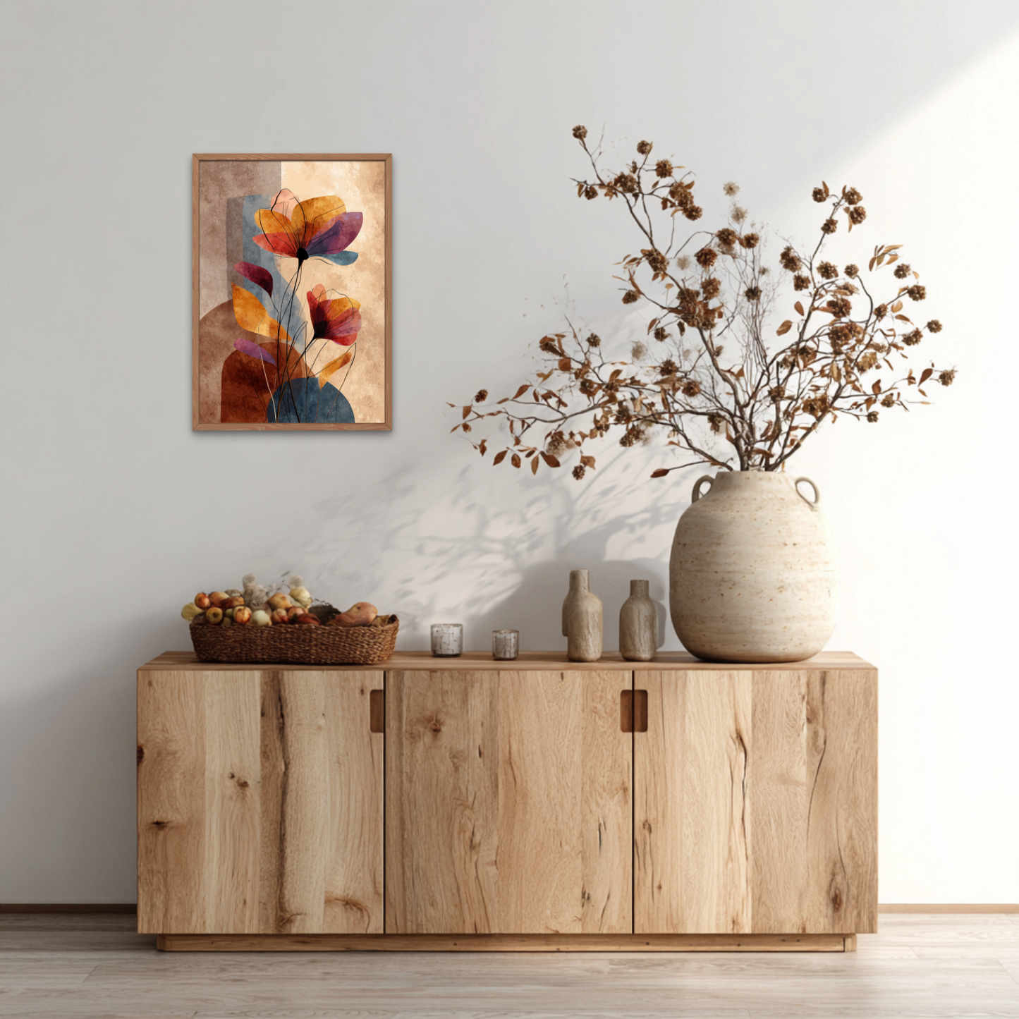 Abstract Flowers II Boho Art Poster