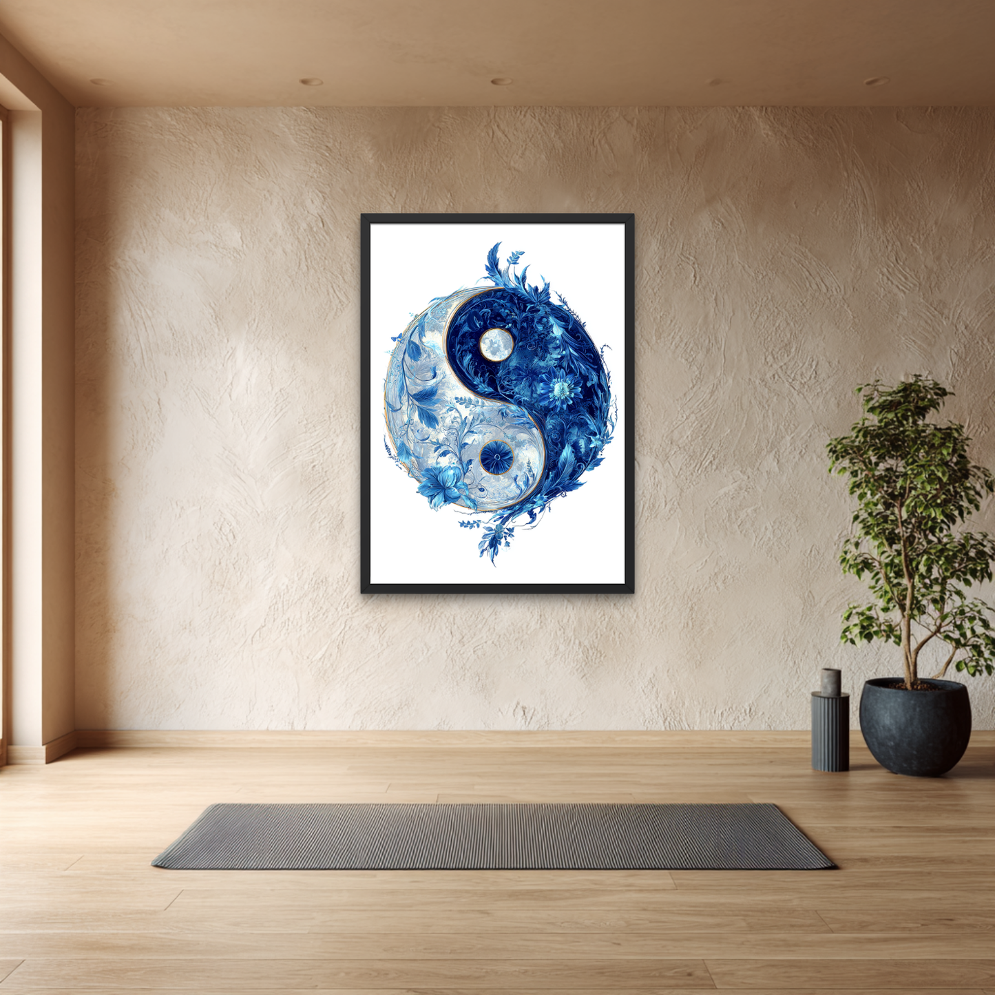 Floral Duality Yin-Yang Poster