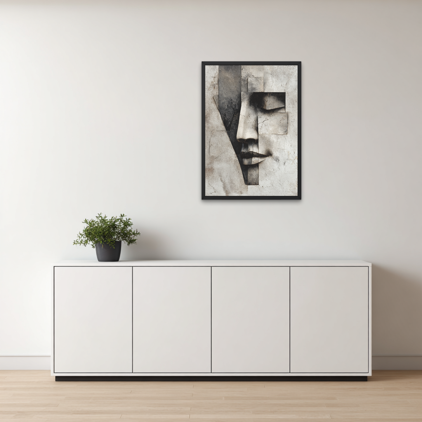 Noir Fragments Abstract Poster