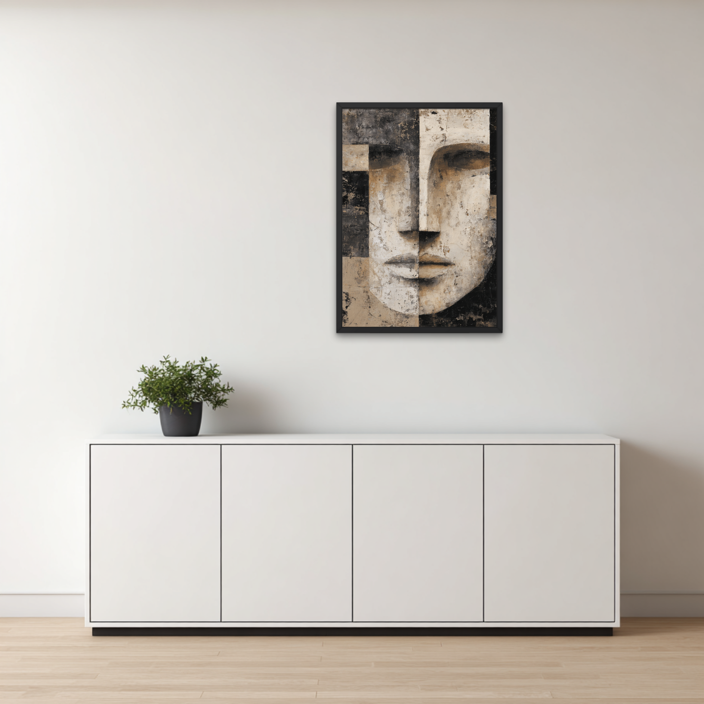 Silent Divide Abstract Poster