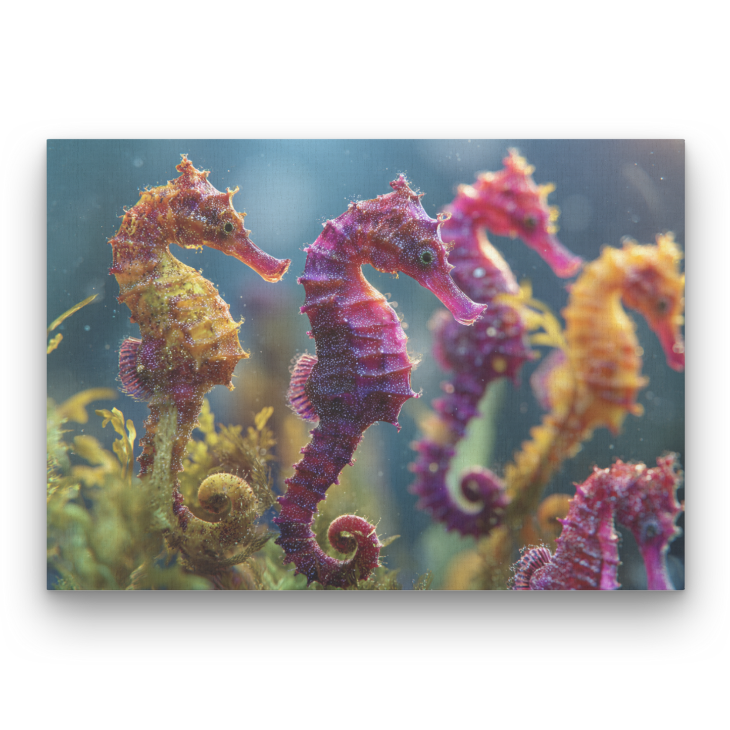 Colorful Seahorses Leinwandbild