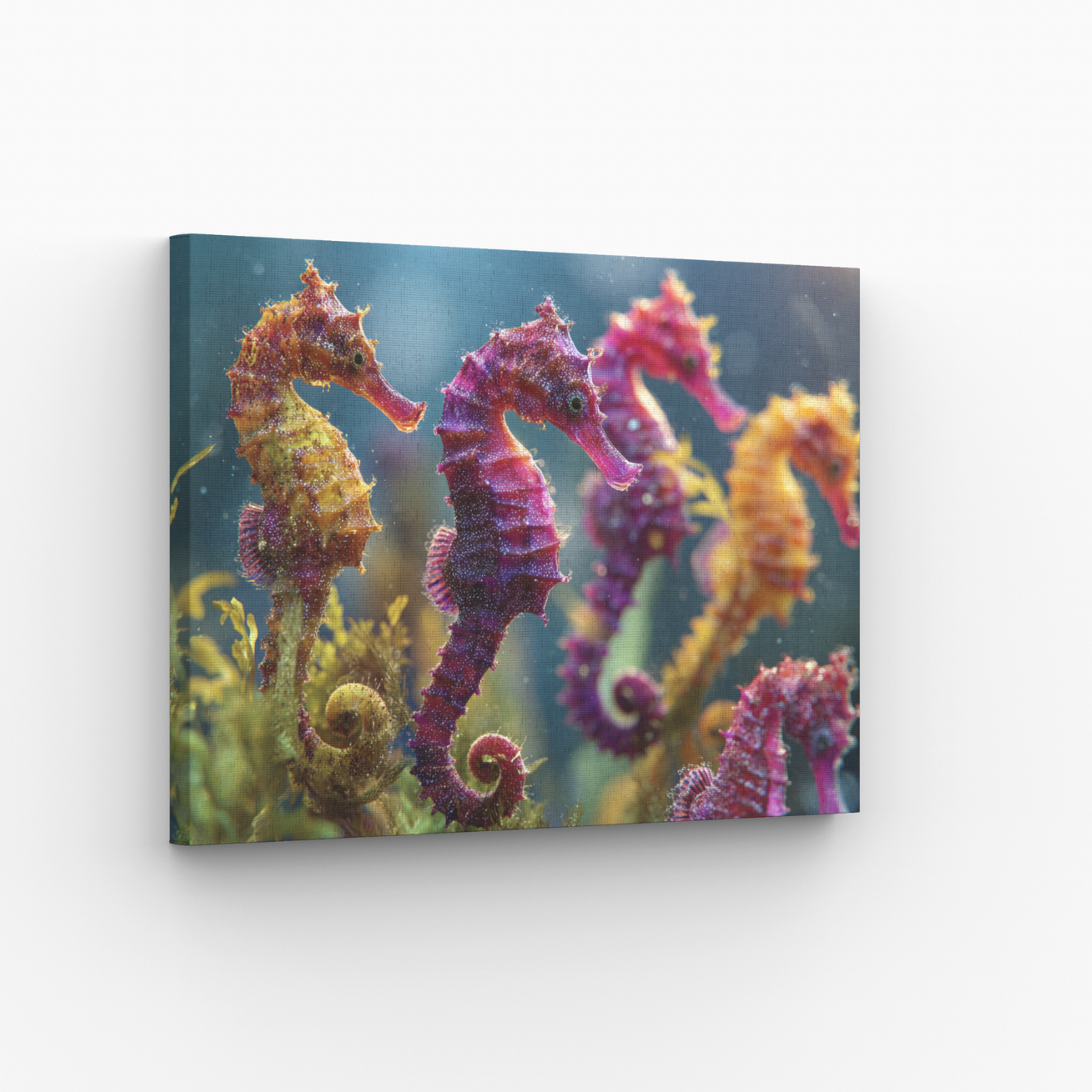 Colorful Seahorses Leinwandbild