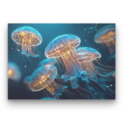 Glowing Jellyfish Leinwandbild
