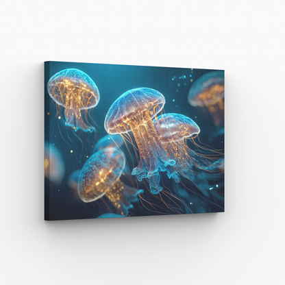 Glowing Jellyfish Leinwandbild