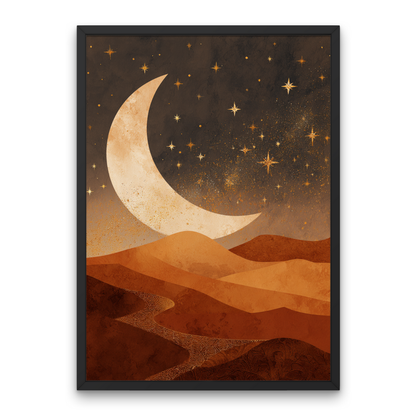 Crescent Moon Boho Art Poster