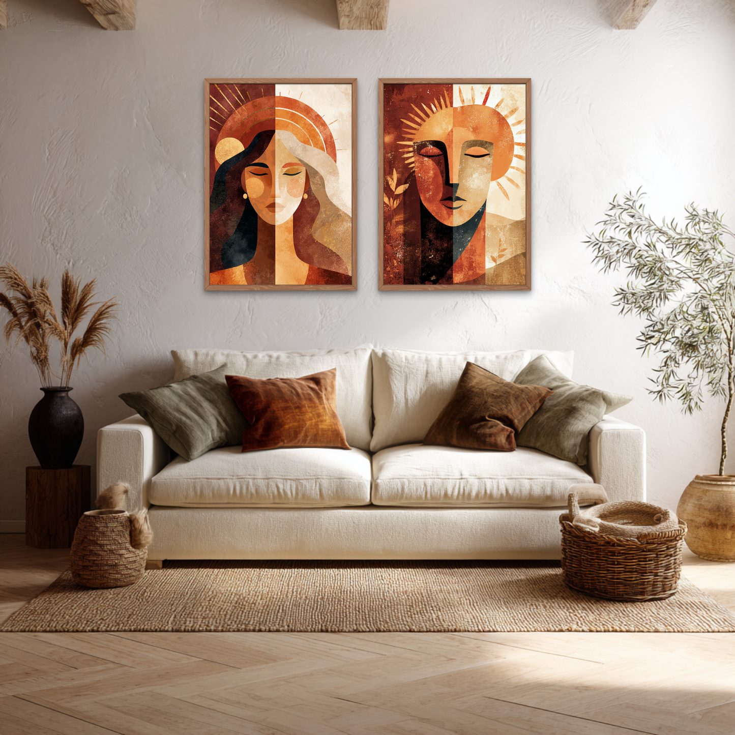 Mystical Pair Portrait Boho Art Bilderwand