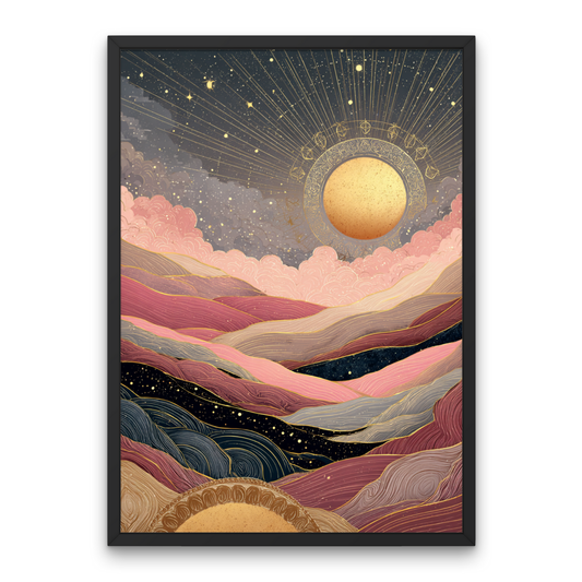 Solar Eclipse Boho Art Poster