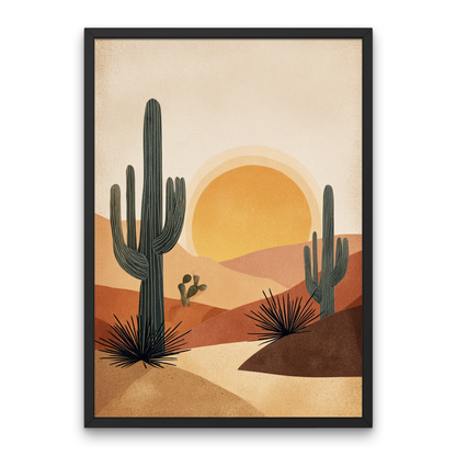 Golden Desert Calm Boho Art Poster
