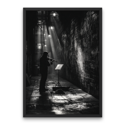 Street Musician’s Pause Poster