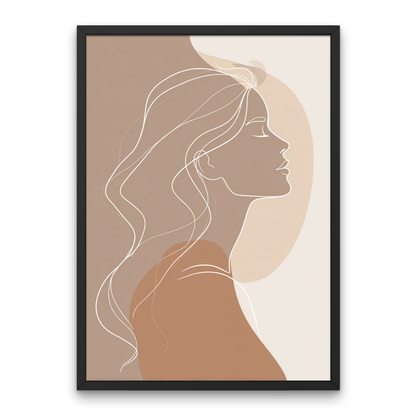 Feminine Silhouette Boho Art Poster