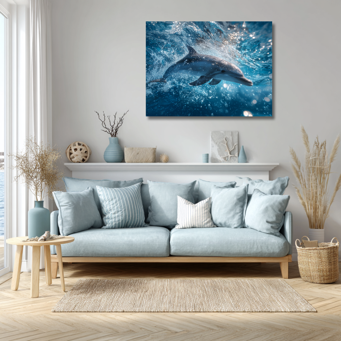 Playful Dolphin Leinwandbild